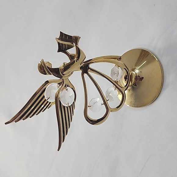NWT Mascot Inc 24K Gold Plated Austrian Crystal Delight Angel's and Frame - Picture 2 of 16